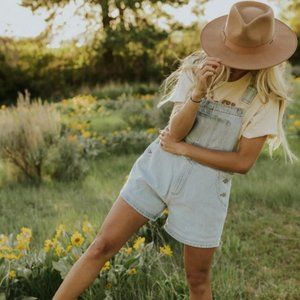 Roolee Marlowe Short Overalls AliceBlue / M